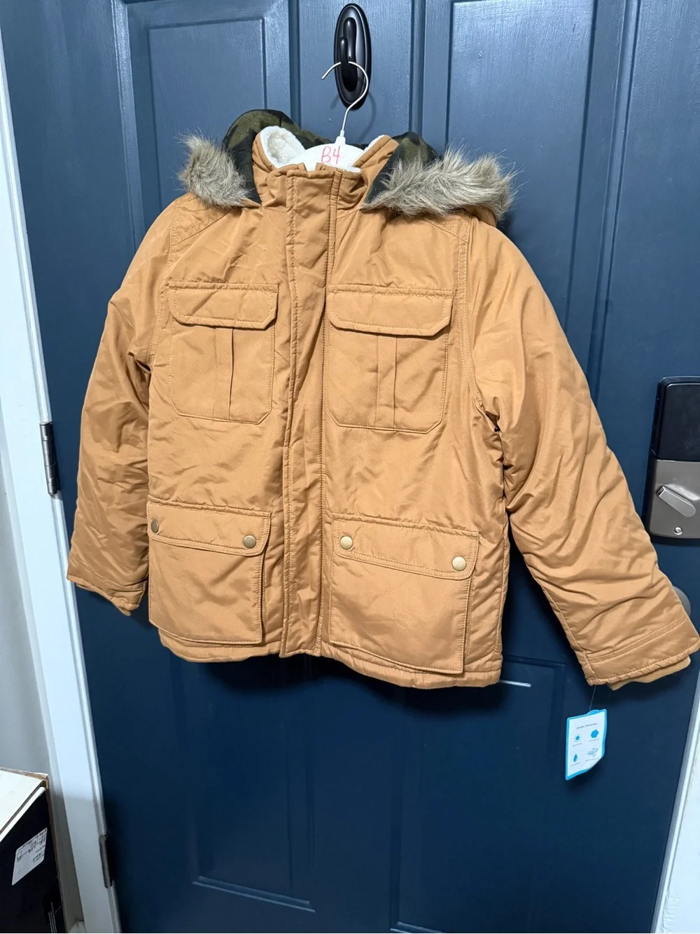 Carters Insulated Hooded Parka Jacket - Tan